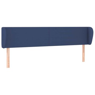 Vidaxl Vzglavje z ušesi modro 183x23x78/88 cm blago