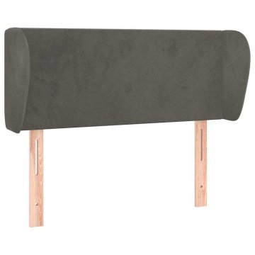 Vidaxl Vzglavje z ušesi temno sivo 83x23x78/88 cm žamet
