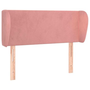 Vidaxl Vzglavje z ušesi roza 103x23x78/88 cm žamet