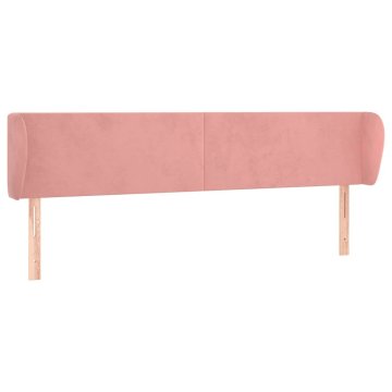 Vidaxl Vzglavje z ušesi roza 183x23x78/88 cm žamet