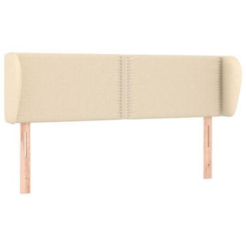 Vidaxl Vzglavje z ušesi krem 147x23x78/88 cm blago