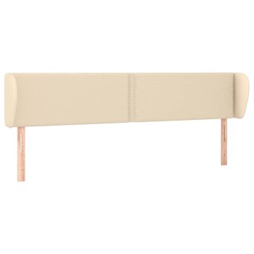 Vidaxl Vzglavje z ušesi krem 183x23x78/88 cm blago