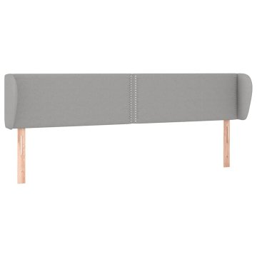 Vidaxl Vzglavje z ušesi svetlo sivo 203x23x78/88 cm blago