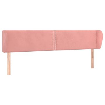 Vidaxl Vzglavje z ušesi roza 203x23x78/88 cm žamet