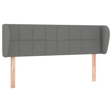 Vidaxl Vzglavje z ušesi temno sivo 147x23x78/88 cm blago