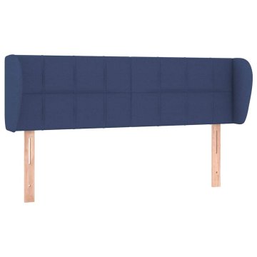 Vidaxl Vzglavje z ušesi modro 147x23x78/88 cm blago