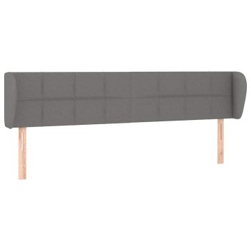Vidaxl Vzglavje z ušesi temno sivo 163x23x78/88 cm blago