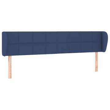 Vidaxl Vzglavje z ušesi modro 163x23x78/88 cm blago