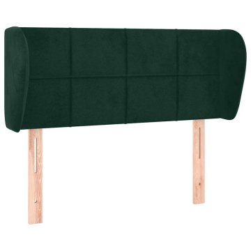 Vidaxl Vzglavje z ušesi temno zeleno 83x23x78/88 cm žamet