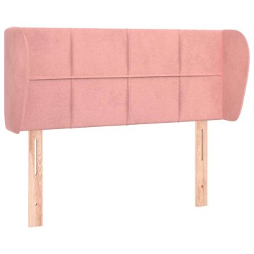 Vidaxl Vzglavje z ušesi roza 103x23x78/88 cm žamet
