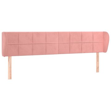 Vidaxl Vzglavje z ušesi roza 183x23x78/88 cm žamet