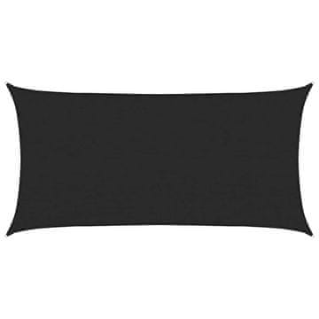 Vidaxl Senčno jadro 160 g/m² črno 2,5x5 m HDPE