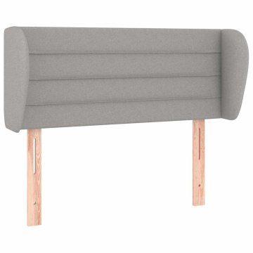 Vidaxl Vzglavje z ušesi svetlo sivo 93x23x78/88 cm blago