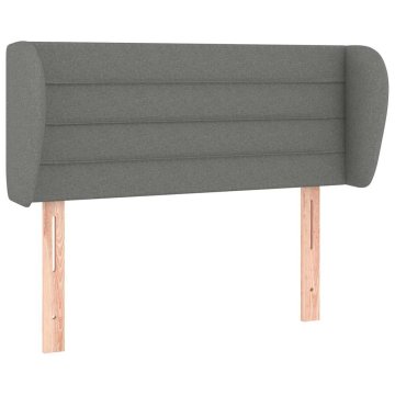 Vidaxl Vzglavje z ušesi temno sivo 103x23x78/88 cm blago
