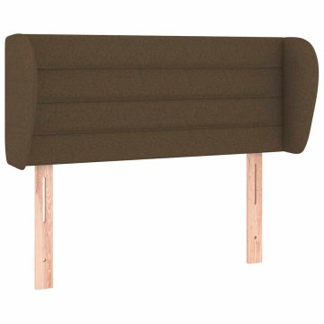 Vidaxl Vzglavje z ušesi temno rjavo 103x23x78/88 cm blago
