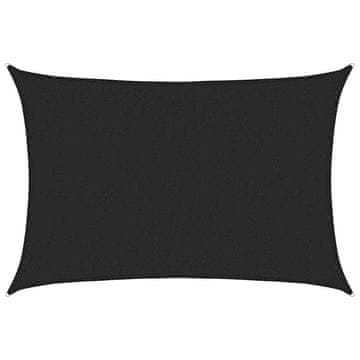 Vidaxl Senčno jadro 160 g/m² črno 2,5x4 m HDPE