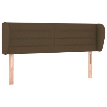 Vidaxl Vzglavje z ušesi temno rjavo 147x23x78/88 cm blago
