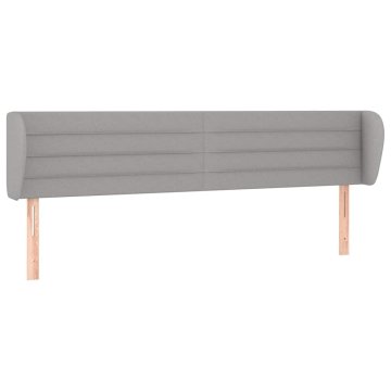Vidaxl Vzglavje z ušesi svetlo sivo 203x23x78/88 cm blago
