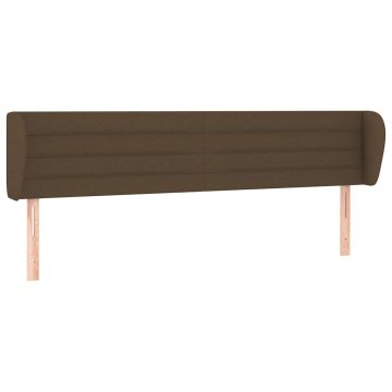 Vidaxl Vzglavje z ušesi temno rjavo 203x23x78/88 cm blago