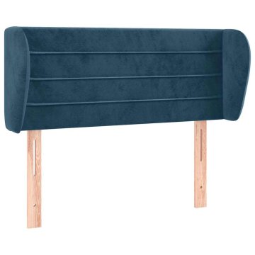 Vidaxl Vzglavje z ušesi temno modro 103x23x78/88 cm žamet