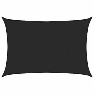 Vidaxl Senčno jadro 160 g/m² črno 3x5 m HDPE