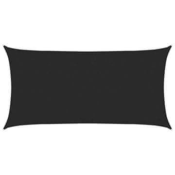 Vidaxl Senčno jadro 160 g/m² črno 3x6 m HDPE