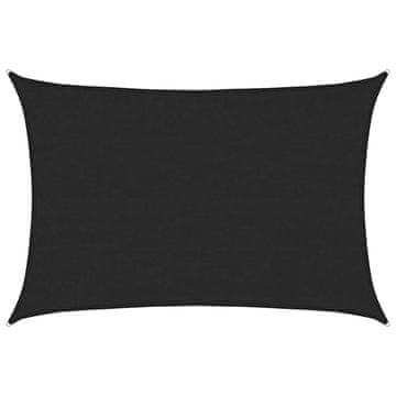 Vidaxl Senčno jadro 160 g/m² črno 3,5x4,5 m HDPE