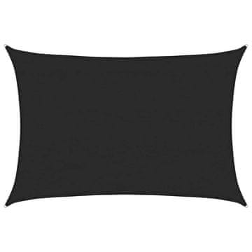 Vidaxl Senčno jadro 160 g/m² črno 4x5 m HDPE