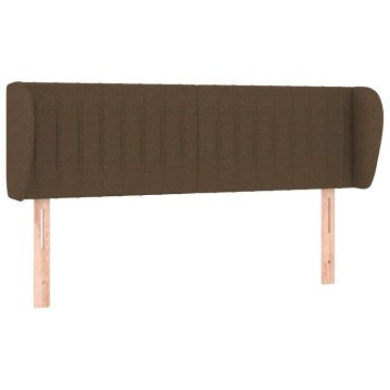 Vidaxl Vzglavje z ušesi temno rjavo 147x23x78/88 cm blago