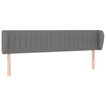 Vidaxl Vzglavje z ušesi temno sivo 203x23x78/88 cm blago