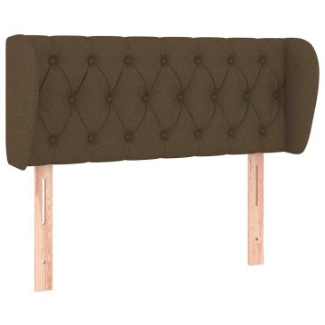 Vidaxl Vzglavje z ušesi temno rjavo 93x23x78/88 cm blago