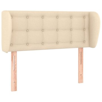 Vidaxl Vzglavje z ušesi krem 93x23x78/88 cm blago