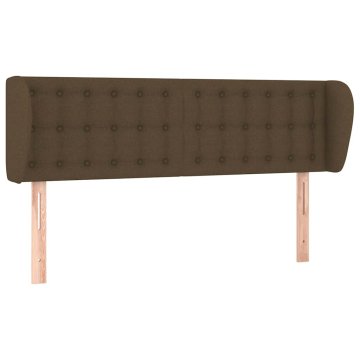 Vidaxl Vzglavje z ušesi temno rjavo 147x23x78/88 cm blago