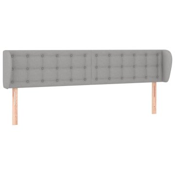 Vidaxl Vzglavje z ušesi svetlo sivo 183x23x78/88 cm blago