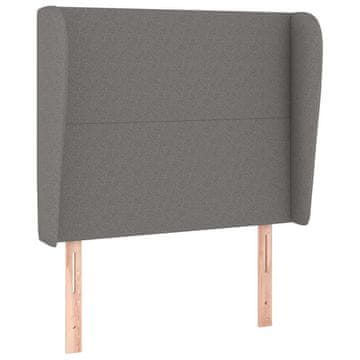 Vidaxl Vzglavje z ušesi temno sivo 93x23x118/128 cm blago
