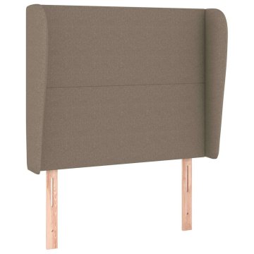 Vidaxl Vzglavje z ušesi taupe 103x23x118/128 cm blago