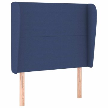 Vidaxl Vzglavje z ušesi modro 103x23x118/128 cm blago