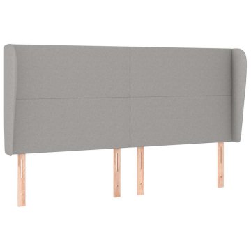 Vidaxl Vzglavje z ušesi svetlo sivo 203x23x118/128 cm blago
