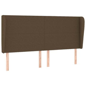 Vidaxl Vzglavje z ušesi temno rjavo 183x23x118/128 cm blago