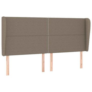Vidaxl Vzglavje z ušesi taupe 183x23x118/128 cm blago