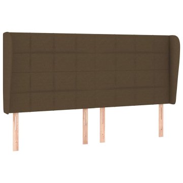 Vidaxl Vzglavje z ušesi temno rjavo 183x23x118/128 cm blago