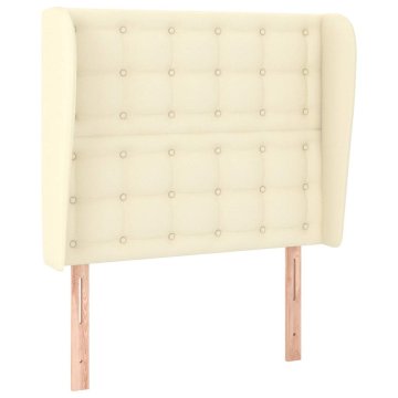 Vidaxl Vzglavje z ušesi krem 93x23x118/128 cm umetno usnje