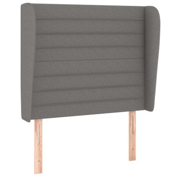 Vidaxl Vzglavje z ušesi temno sivo 93x23x118/128 cm blago