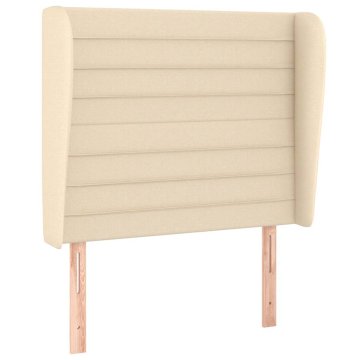 Vidaxl Vzglavje z ušesi krem 103x23x118/128 cm blago