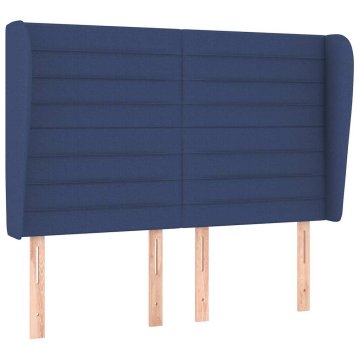 Vidaxl Vzglavje z ušesi modro 147x23x118/128 cm blago