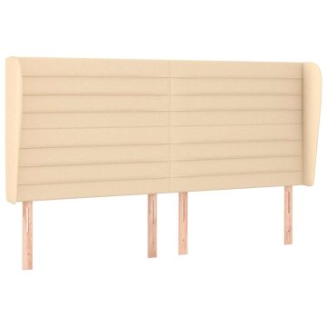 Vidaxl Vzglavje z ušesi krem 163x23x118/128 cm blago