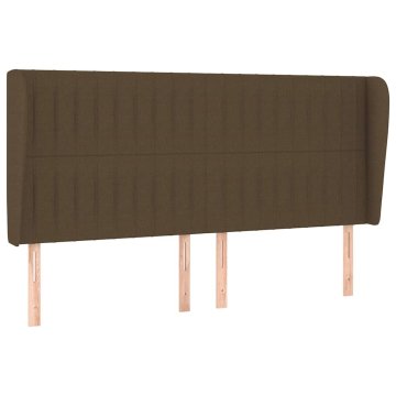 Vidaxl Vzglavje z ušesi temno rjavo 163x23x118/128 cm blago