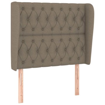 Vidaxl Vzglavje z ušesi taupe 93x23x118/128 cm blago