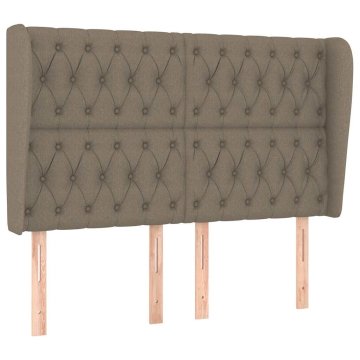 Vidaxl Vzglavje z ušesi taupe 147x23x118/128 cm blago