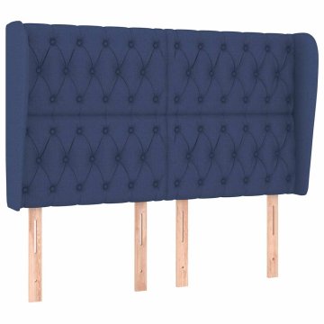 Vidaxl Vzglavje z ušesi modro 147x23x118/128 cm blago